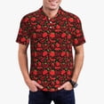 thumbnail image 3 of Balery Tomatoes And Chili Printed Men’s Short Sleeve Polo Shirt, Midweight Men's Shirt,Golf Polo shirts -Large, 3 of 9