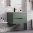 thumbnail image 4 of Bathilde 30" Wall Mount Single Bathroom Vanity with Integrated Sink Top, Zinc Alloy Faucet, Soft-Close Drawers, 4 of 14