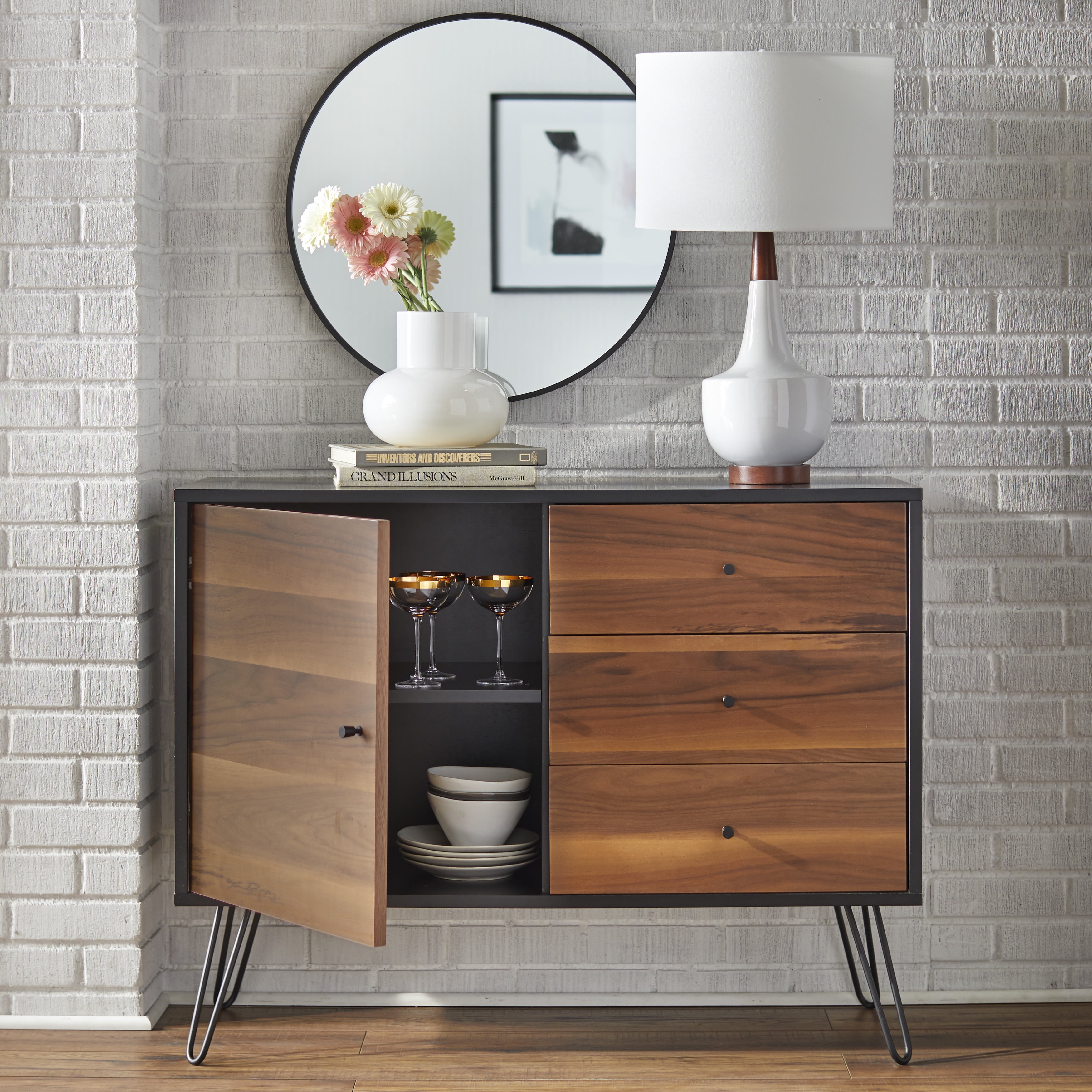 Lifestorey  Rodan 1-Door/3-Drawer Buffet/Sideboard