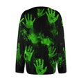 thumbnail image 5 of IYYVV Womens Halloween Cardigan Sweaters Ghost Print Button up Cardigans Fall Winter Warm Sweater Coats Green S, 5 of 6