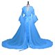 thumbnail image 3 of Gibobby Conjunto de lencería de encaje Día de San Valentín Día de San Valentín mujer Sexy tul lencería larga camisón Albornoz ropa de dormir nupcial Lencería de encaje Dí(Azul, Talla única), 3 of 5