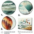 thumbnail image 3 of Designart "Coastal Flight Balloon Perspective I" Transportation Metal Wall Art Set, 3 of 5
