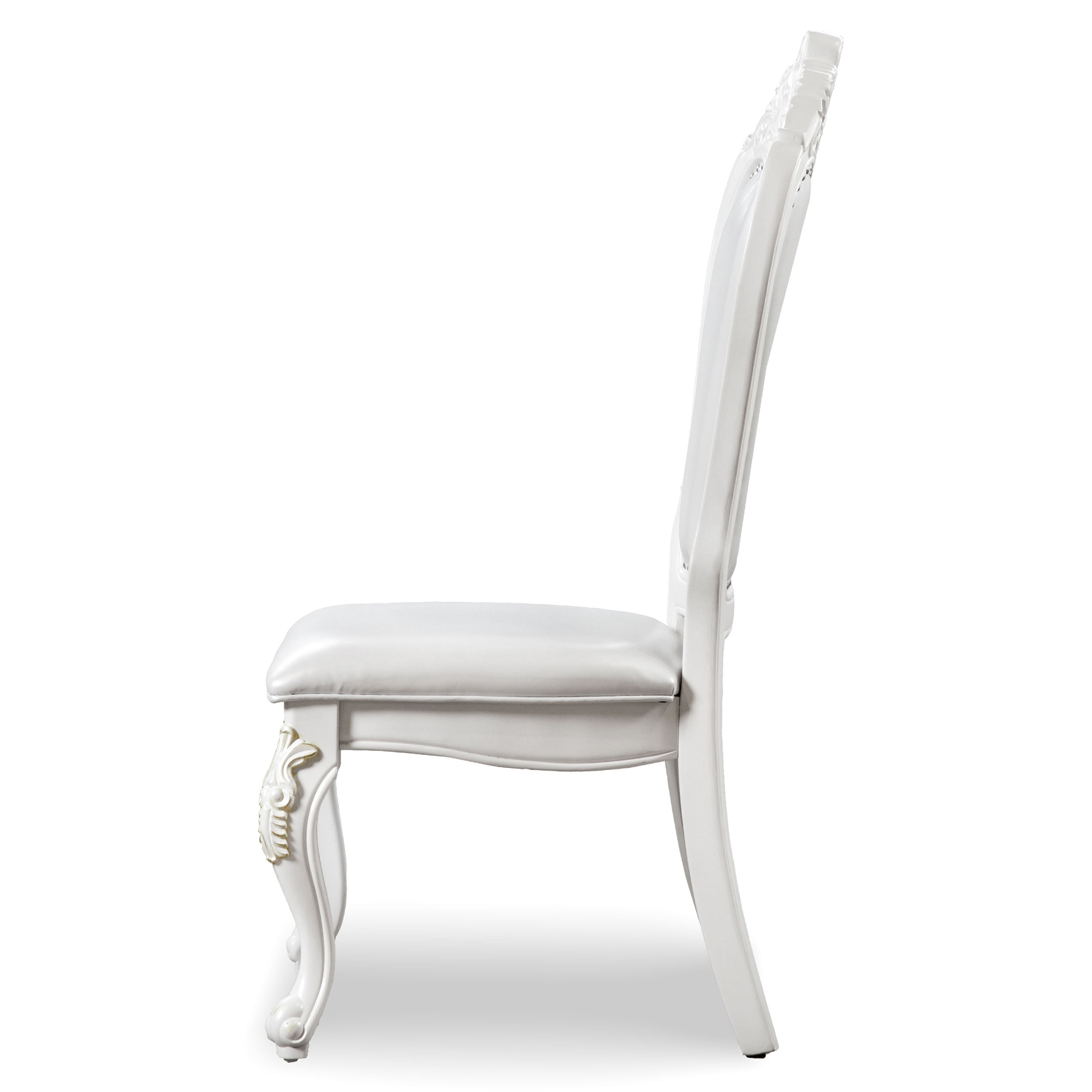 Furniture of America Alernit Traditional Nailhead Trim Dining Chairs, White (Set of 2)