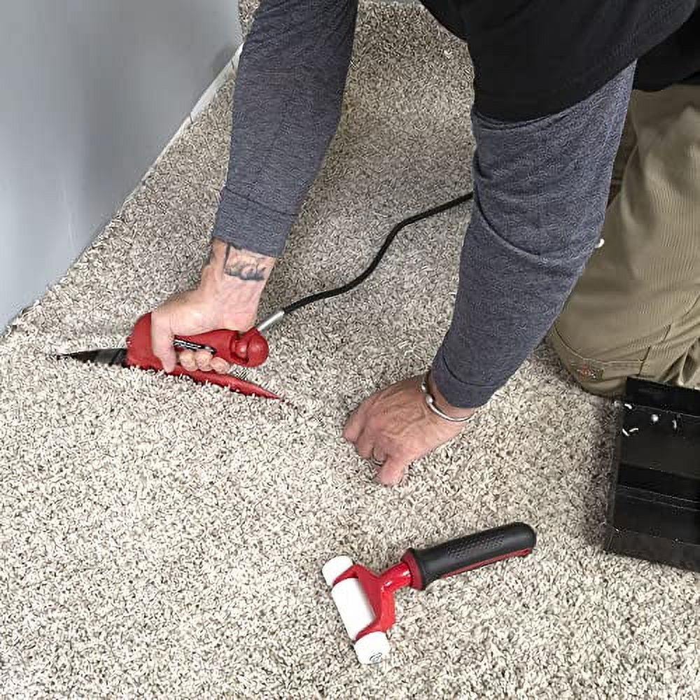 YLXINGG Deluxe Heat Bond Carpet Iron - Non-Stick Grooved Base, Temperature Control - Red — Residential Use, Standard Application