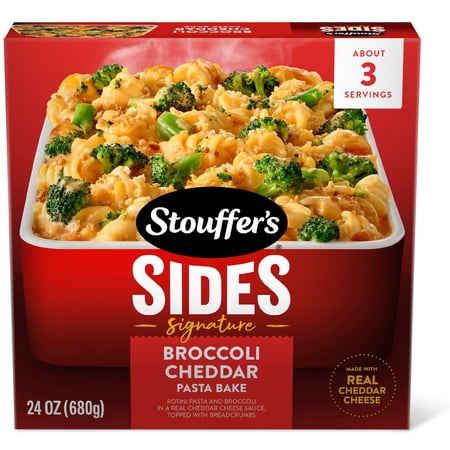 Stouffer’s Broccoli Cheddar Pasta Bake, Frozen Pasta Sides, Side Dishes, 24 oz (Frozen)