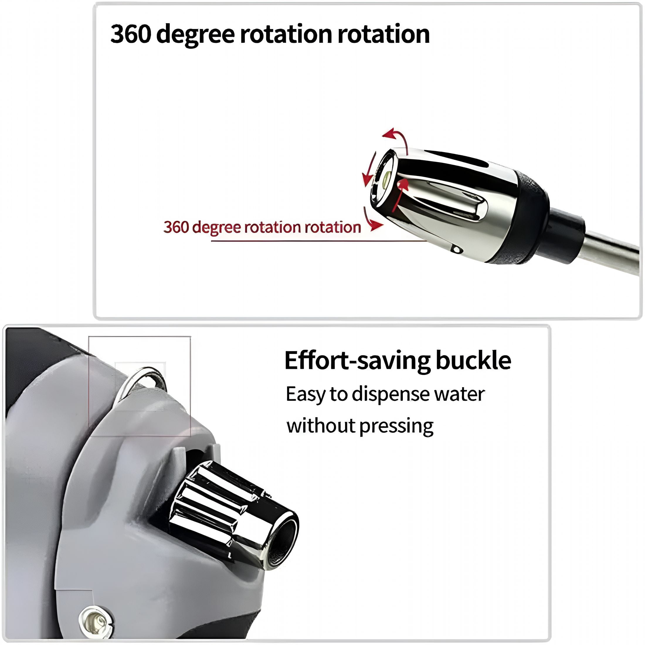 CURYMAY Pressure Washer, Cordless Pressure Washer, with Spray Nozzle, Turn Any Hose Into A High-Pressure Water Jet, with 360° Rotating for Three Spray Modes with Foam Pot (No Water Pipe)