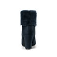 thumbnail image 3 of BLISSFUL STEP Women's Faux Fur Block Heel Round Toe Ankle Boots, 3 of 8
