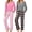 Pink Plaid/Light Grey Plaid, variant on Ekouaer Womens 2 Pack Pajama Sets Long Sleeve Leopard Top with Pants Pjs Black Sleepwear Soft Lounge Sets