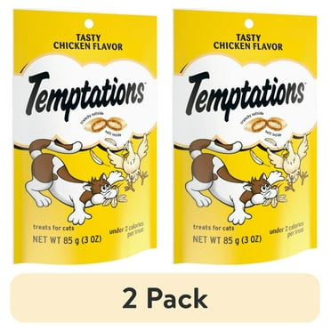 (2 pack) Temptations Classic Tasty Chicken Flavor Crunchy And Soft Treats For Cats, 3 Oz Pouch