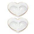 thumbnail image 1 of 2pcs Heart Shape Salad Bowls Salad Fruit Containers Home Salad Bowls Glass Food Containers, 1 of 5