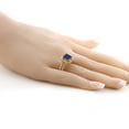 thumbnail image 5 of Gem Stone King 2.78 Ct Emerald Cut Blue Lapis 18K Yellow Gold Plated Silver Ring, 5 of 5