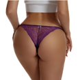 thumbnail image 6 of Byworldtasic Womens Breathable UnderwearWomen Lace Hipster Panties Soft Breathable Panty See Through Sexy Underwear Purple, 6 of 8