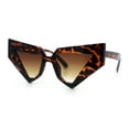 thumbnail image 4 of Womens Geometric Bold Chunky Triangular Cat Eye Plastic Fashion Sunglasses Tortoise - Brown, 4 of 8