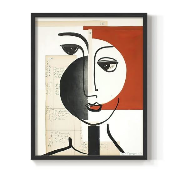 Faces of A Century IV in Paper Solid Wood 8 x 10 Framed Print