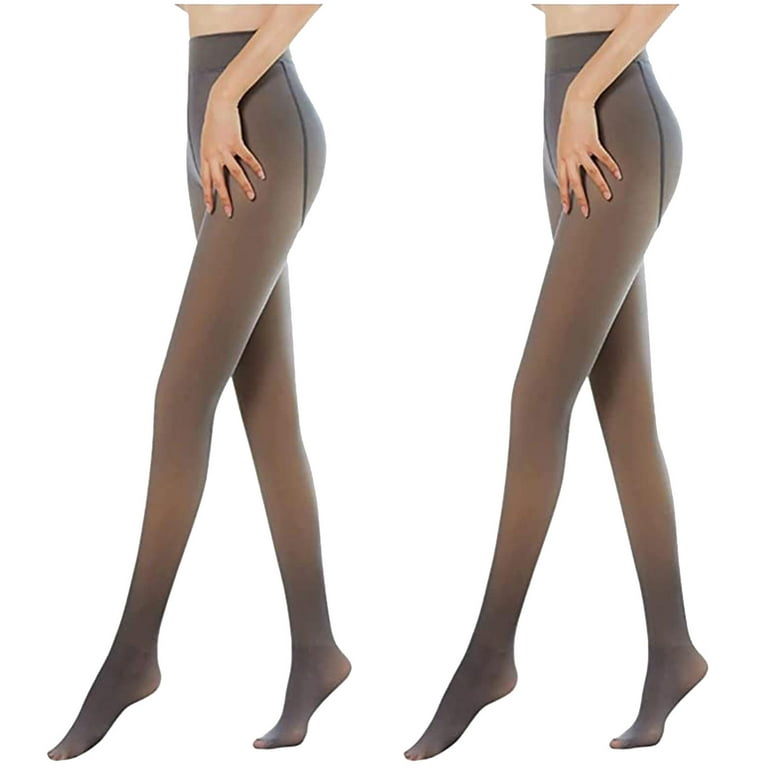 Frostluinai Clearance Items！Fleece Lined Tights For Women Leggings Thermal  Pantyhose Fake Translucent Tights Opaque High Waisted Winter Warm Sheer  Tight Warm Fleece Pantyhose(2PCS) 