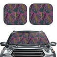 thumbnail image 2 of Windshield Sun Shade, Exotic Gecko Lizard Leaves Foldable Car Sun Shade Windshield For Front, 2 Pieces, 2 of 4