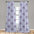 thumbnail image 5 of Ambesonne Vintage Curtains, Antique Waves Roses, Pair of 28"x95", Pale Blue Lavender, 5 of 5
