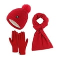 thumbnail image 1 of GDREDA Ensemble de Trois Pièces de Chapeaux et Foulards d'Hiver pour Couples, Rouge, Taille Unique, 1 of 9