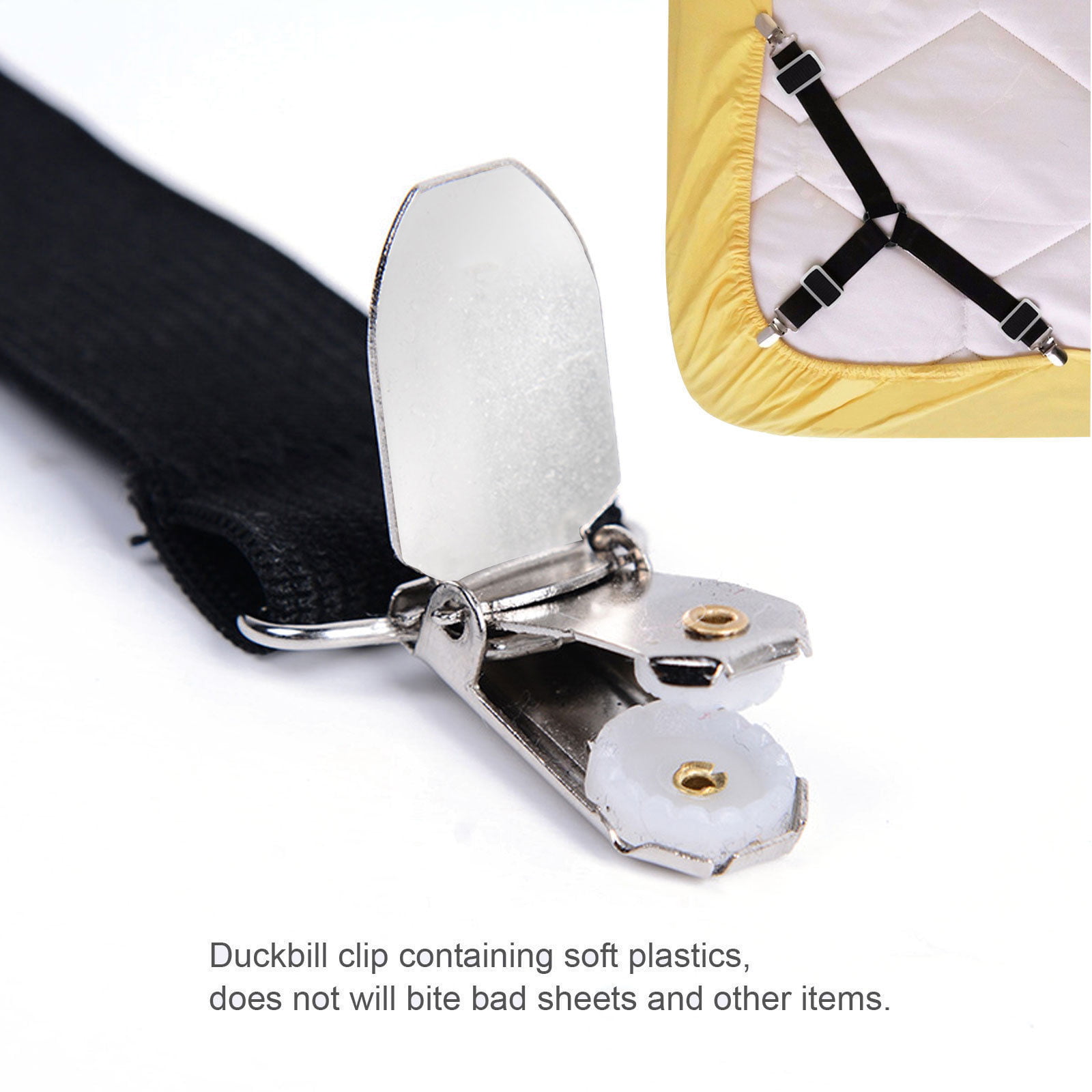 MISOWN Triangle Bed Sheet Mattress Holder Adjustable Elastic Sheet Fastener Grippers Clips Suspender Straps 4pcs