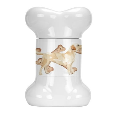 Yellow Labrador Bone Shaped Treat Jar