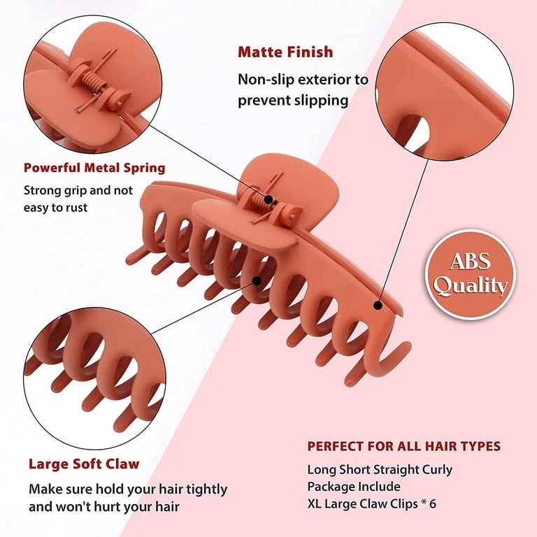 SANZIX 6 Pcs Hair Claw Clips For Women - 2 Styles - 6 Matte  display picture 2