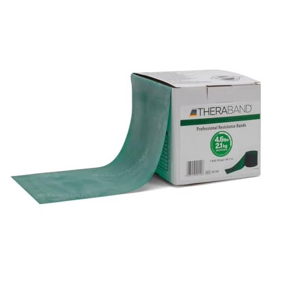 THERABAND Resistance Bands, 50 Yard Roll Professional Latex Elastic Band For Upper & Lower Body & Core Exercise, Physical Therapy, Pilates, At-Home Workout, & Rehab, Green, Heavy, Level 4