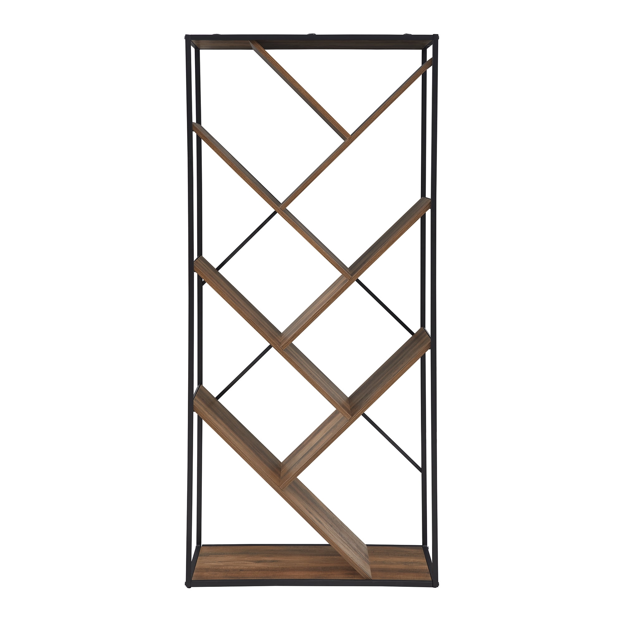 Manor Park Neil Modern Angled Bookcase, Reclaimed Barnwood