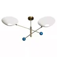 thumbnail image 3 of 2 Light Pendant Modern Mid Century Brass Sputnik Chandelier Italian Ceiling Whit, 3 of 3