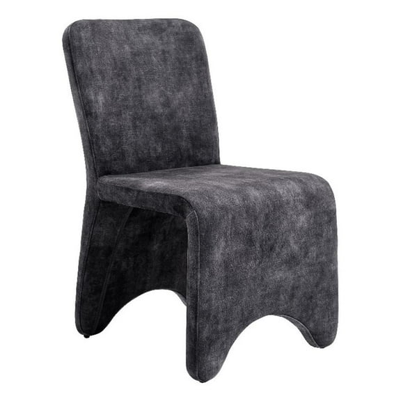 Cid Lou 19 Inch Side Dining Chair Set of 2- Gray Polyester- Panel Frame
