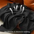 thumbnail image 3 of PHF 100% Cotton Waffle Weave Blanket, Lightweight Throw Washed Blanket for Bed Sofa Home Decor, Black, 50"x60", 3 of 6