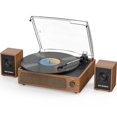 thumbnail image 1 of Tocadiscos vintage con tocadiscos WOCKODER con altavoces, 1 of 8