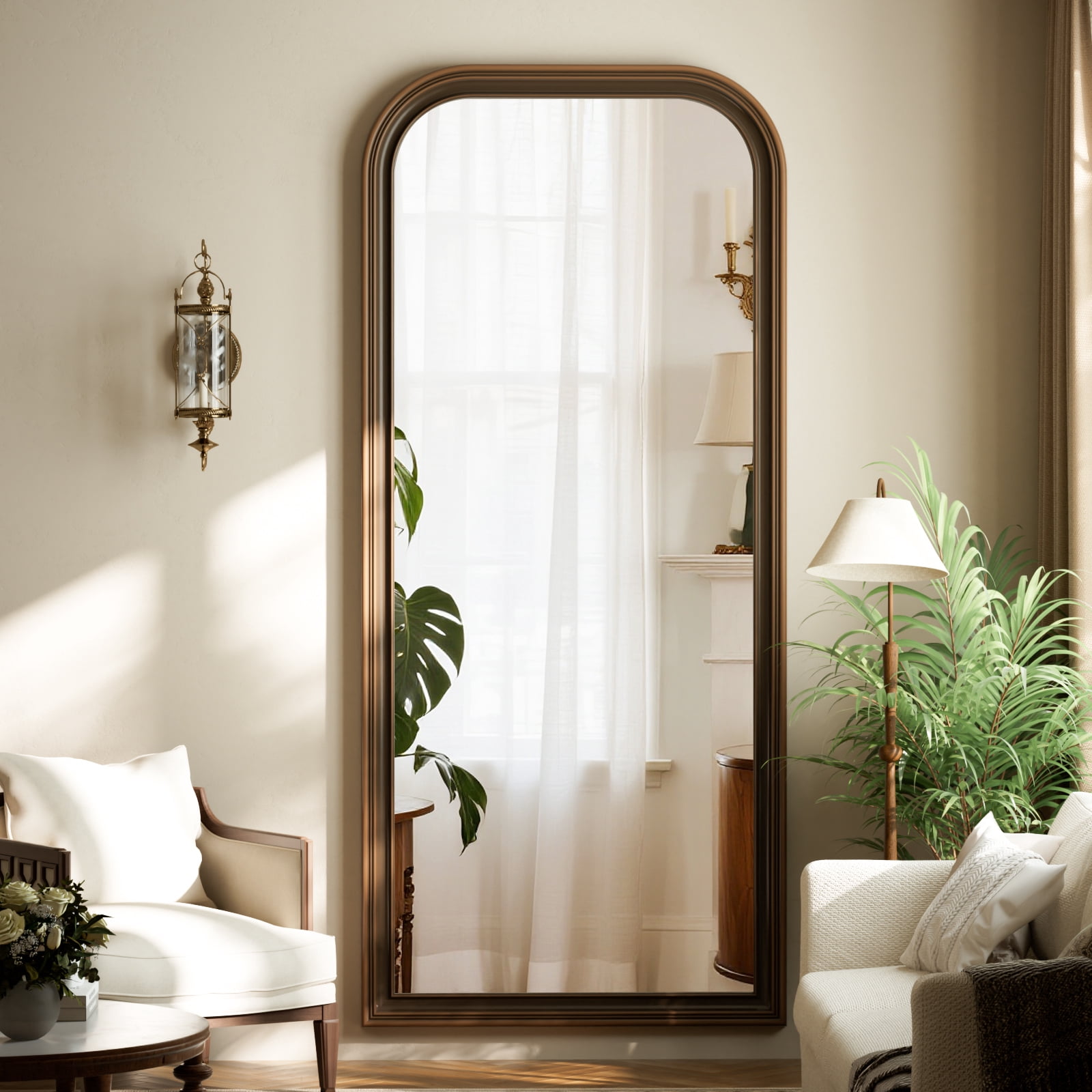 Easy4Home 71"x32" Full-Length Floor Mirror Vintage Mirror, Antique Bronze