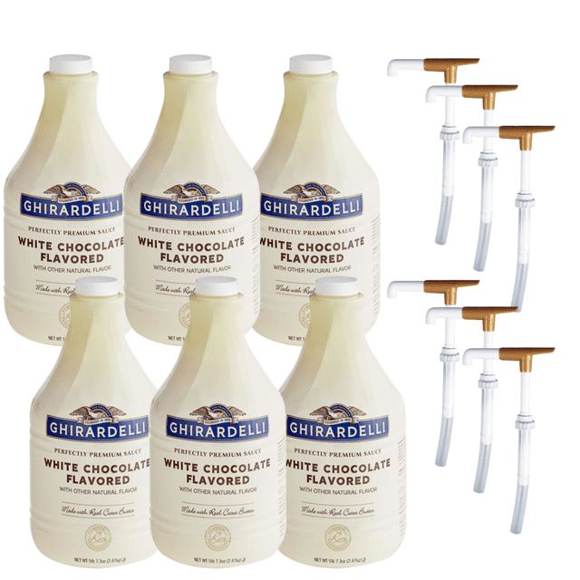 Ghirardelli Sauce Aromatisante au Chocolat Blanc 64 fl oz Pompe Doseuse Bonus