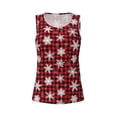 thumbnail image 4 of Fotbe Snowflakes On A Buffalo Plaid Christmas Womens Loose Fit Casual Flowy Slim-Fit Tank Tops Athletic Round Neck Trendy Sleeveless Summer Tops for Gym and Yoga-, 4 of 9