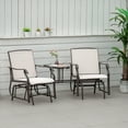 thumbnail image 2 of Outsunny Double Patio Glider With Tea Table, Tempered Glass, Outdoor, Garden, 2 of 9