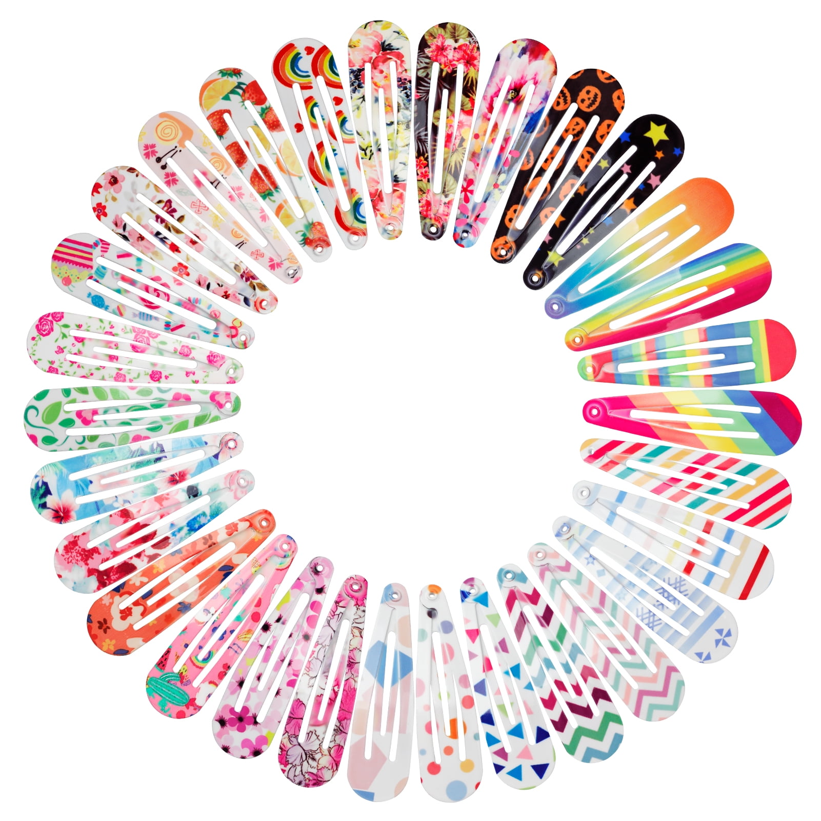 Girlish Colour Bangs Hairpin Suit Heart Rainbow Stripe Hair Snap Clips 4 Pack