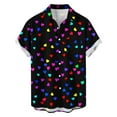 thumbnail image 2 of Handshe Men's Short Sleeve Button-Down Shirt with Valentine Print for Casual and Daily Wear, 2 of 6