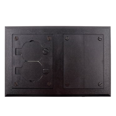 Walker 895P-BRN Brown Plastic Duplex Floor Box Cover With Two Flip Lids