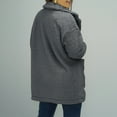 thumbnail image 7 of IROINNID Women's Shearling Jacket Long Sleeve Solid Color Notch Lapel Outwear, Leisure Large Lapel Thickened Plush Jacket, 7 of 7