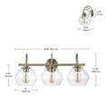 thumbnail image 3 of Globe Electric 51853 Harrow 3 Light 26" Wide Bathroom Vanity Light - Brass, 3 of 7