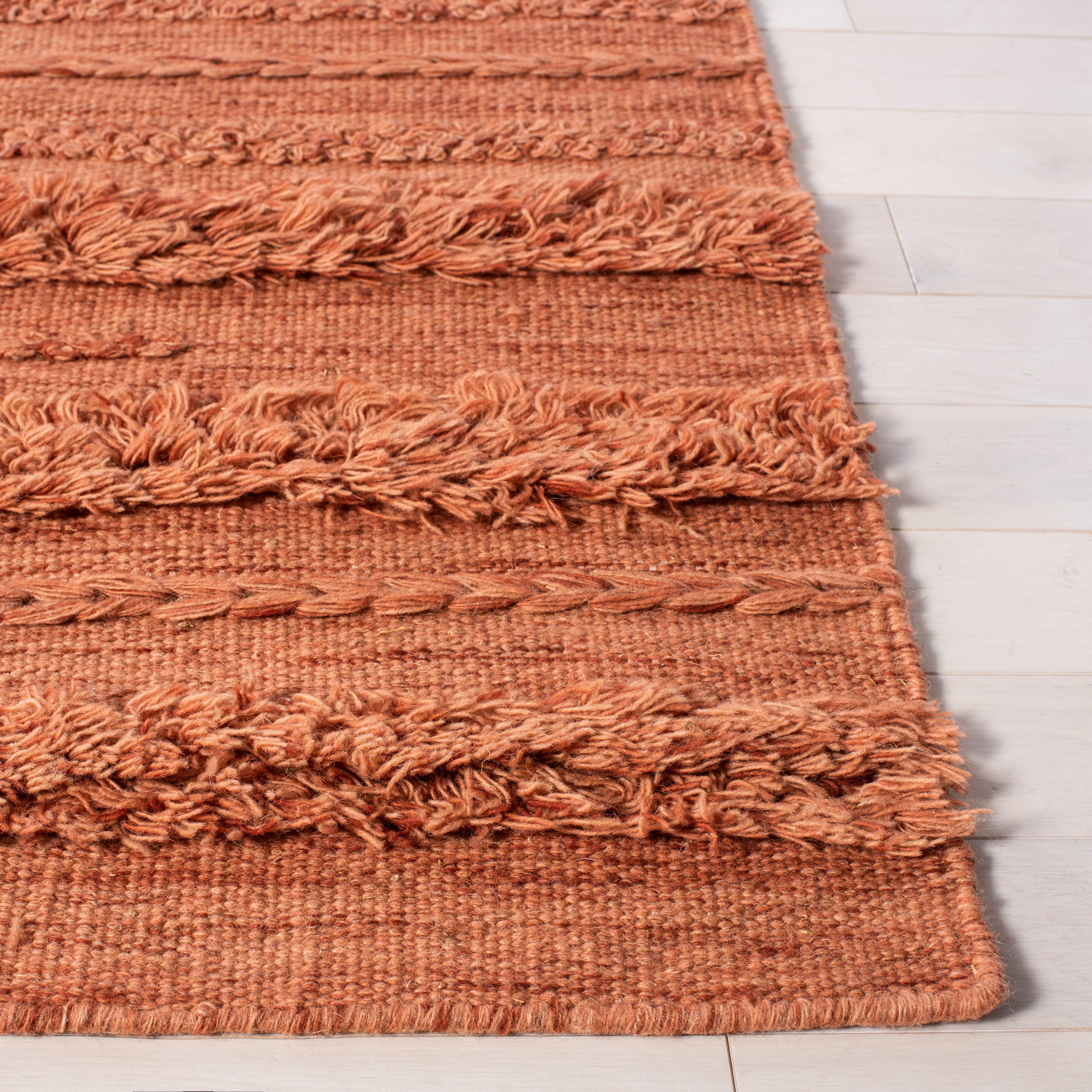 SAFAVIEH Vermont Zavanna Striped Runner Rug, Rust/Orange, 2'3" x 5'