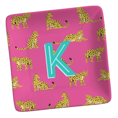 Personalization Mall Animal Print Initial Ring Dish Cheetah