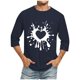thumbnail image 1 of Camisetas de Manga Larga para Hombres, Día de San Valentín Impreso 3/4 Manga Camiseta de Fitness, Mezcla de Algodón Casual, 1 of 9