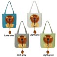 thumbnail image 3 of Cat Dog Small Pet Canvas Tote Bag - Lion Shaped Pet Carrier Handbag For Outdoors - Blue, 3 of 5