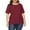Wine, variant on fatyb Plus Size Tops for Women Casual Summer Crewneck T Shirt Solid Color Loose Womens Tunic Blouses