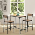 thumbnail image 2 of Costway 3PCS Bar Table Set Industrial Counter Height Dining Table Set w/2 Stools, 2 of 11