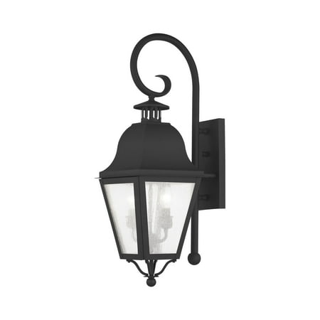 Livex Lighting Amwell 2 Light Outdoor Wall Lantern in Black