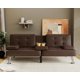 thumbnail image 2 of Futon Sofa Bed Modern Faux Leather Couch, Convertible Folding Couch Recliner Lounge for Living Room w/ 2 Cup Holders w/ Armrest My Lux Decor Round, 2 of 9
