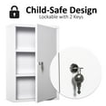 thumbnail image 3 of kleankin Steel Wall Mount Medicine Cabinet 3 Tier Emergency Box for Bathroom Kitchen, Lockable with 2 Keys, White, 3 of 8