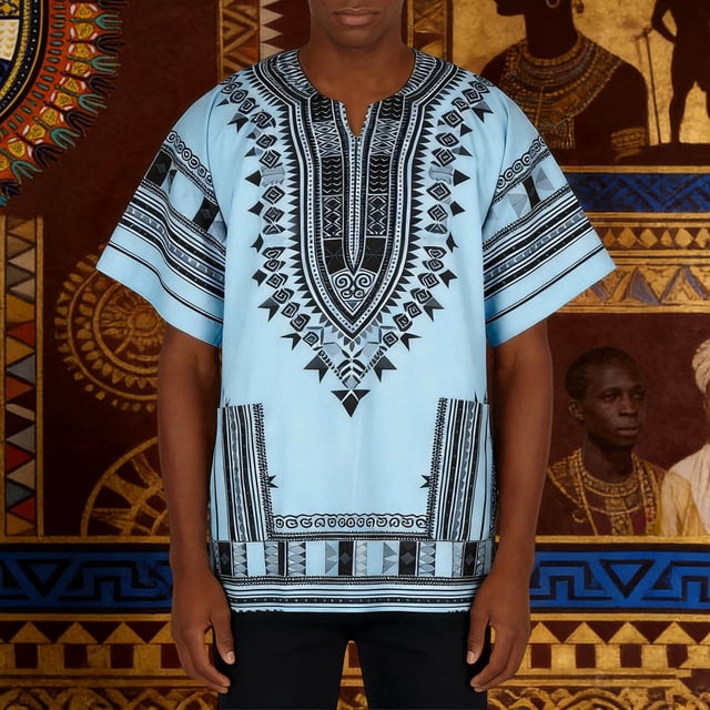 Timeless African Print Tee for Everyday Comfort with Distinctive Geometric Patterns Men’s T Shirt